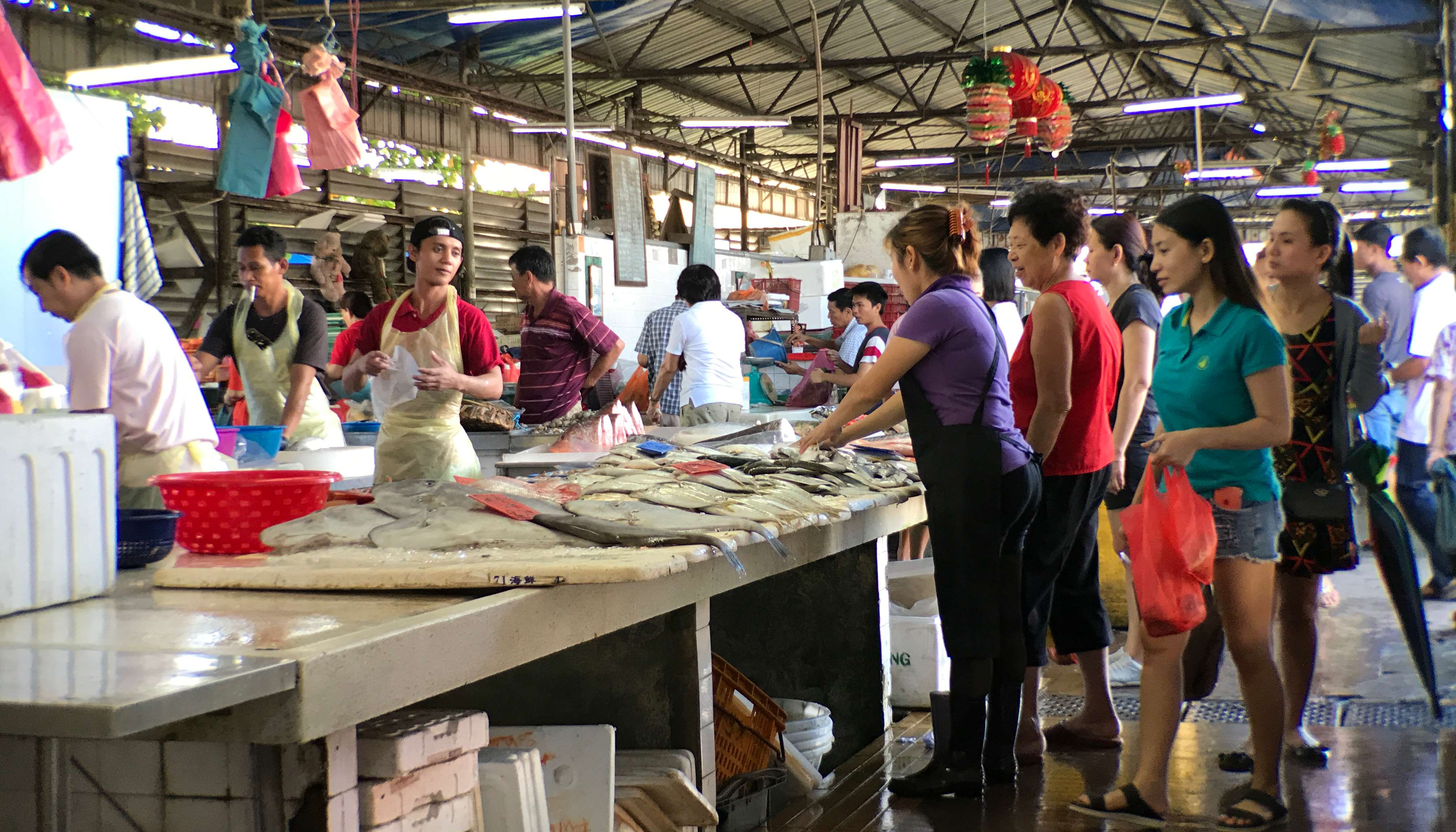 Read At the Wet Market with Mother by Kin Mun "mrbrown" Lee