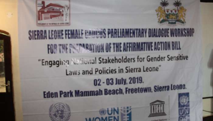 Read S/L Female Parliamentary Caucus Dialogue W/Shop for the Preparation of the affirmative Action Bill. by United Nations Sierra Leone