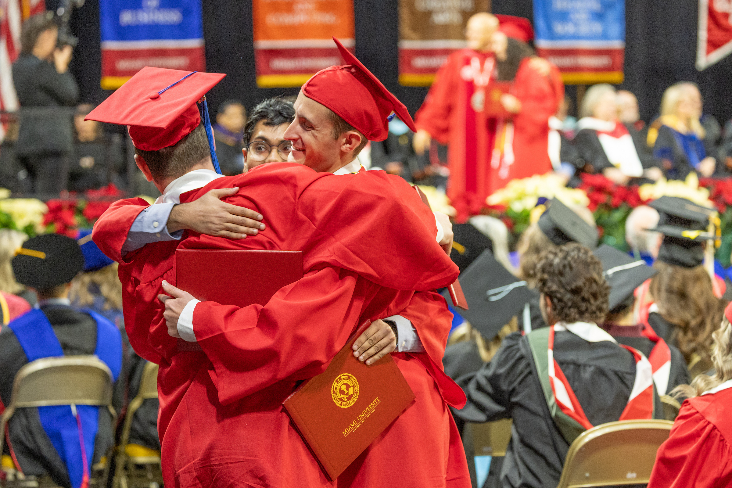 Miami University students celebrate during the 2025 Fall Commencement ...