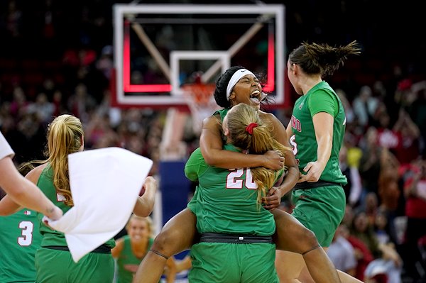 Wytalla Motta reacts after the Fresno State Bulldogs defeated the San Jose State Spartans to win their first ever Mountain West Conference Championship.