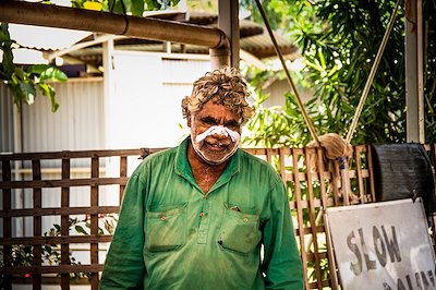 Jack Wongili Green during Peter Rawlinson award ceremony, Borroloola, Rumburriya country, NT