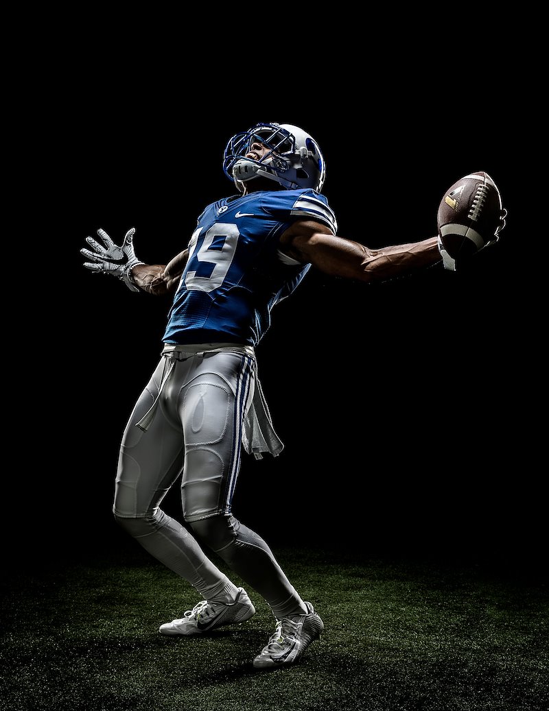 3rd Place - Sports Features and Illustrations - BYU Football Poster Shoot - Photo by Nate Edwards/BYU Photo