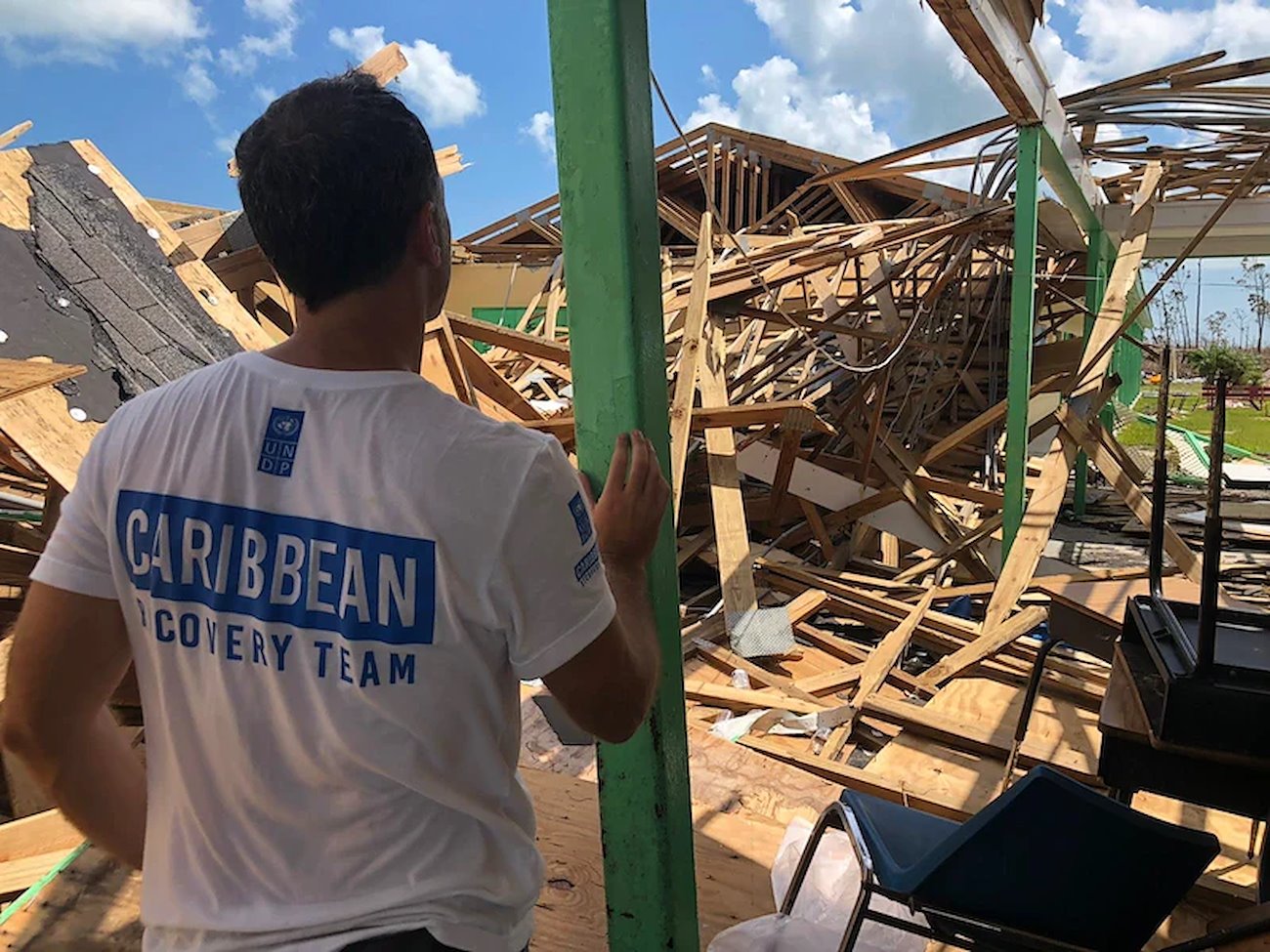 UNDP's SURGE Team was on location days after the hurricane hit, lending support to a massive multi agency recovery effort led by the Government of The Bahamas. Photo: UNDP Bahamas Recovery Project Office