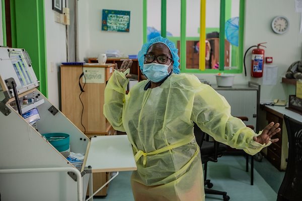 Ulemu, our nurse on duty, has some great poses for the camera.