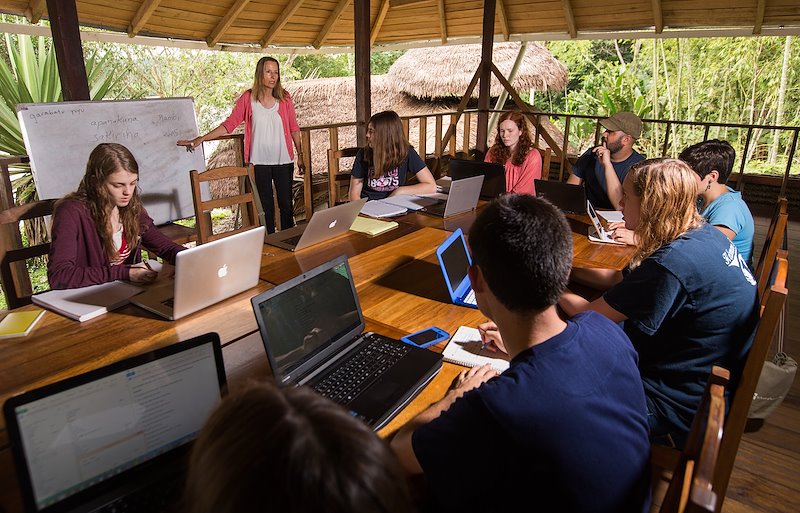 BYU Professor Janis Nuckolls teaches a Quichua class at the Andes and Amazon Field School.