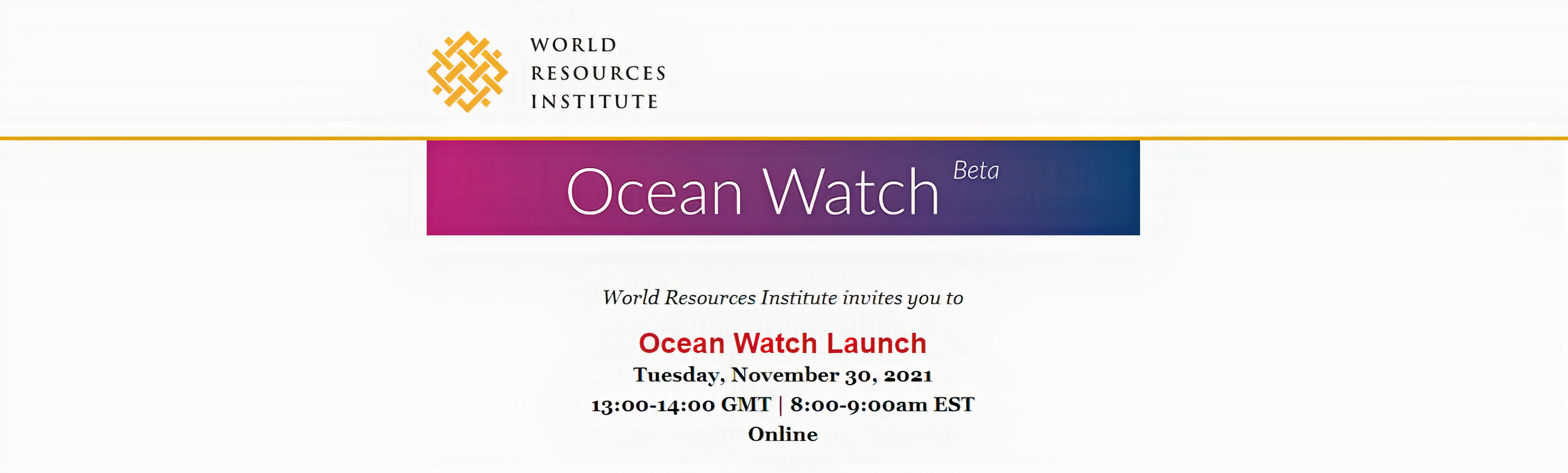 You're invited to the launch of Ocean Watch - 30 November 2021