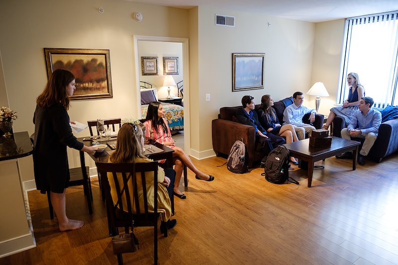 Students in their apartments in the Mt. Vernon Square neighborhood