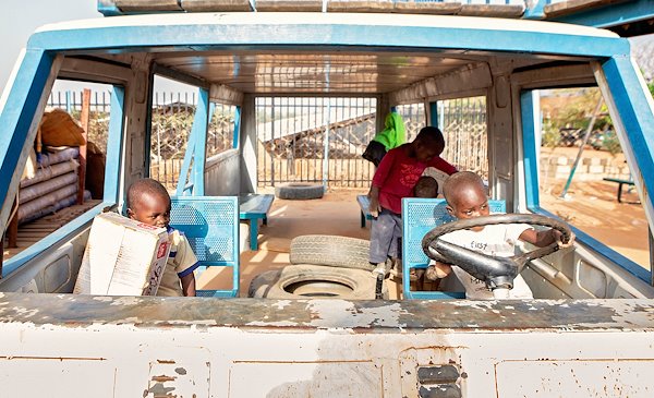 Abdoul (right) is ready for the ride!