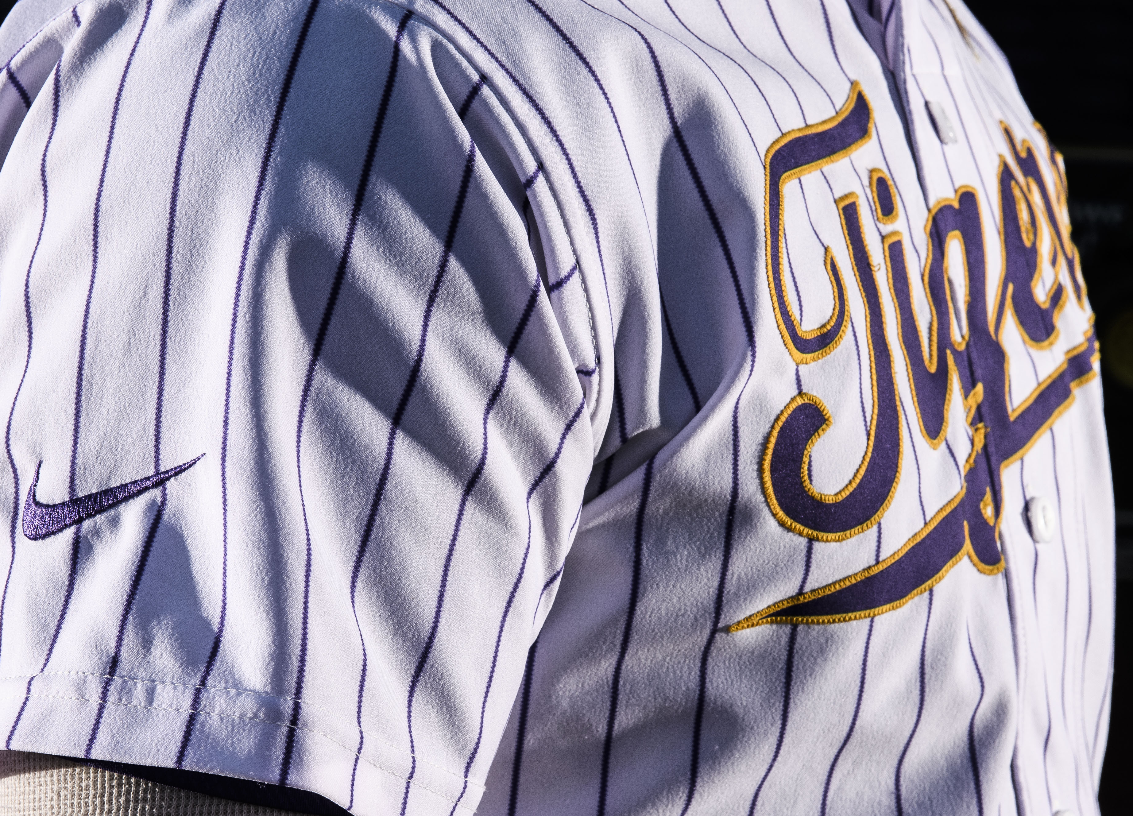 lsu pinstripe baseball jersey