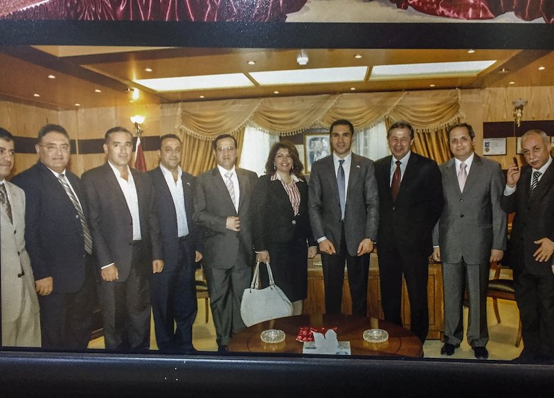 Old photo of the Board of the Aleppo Chamber of Industri and Commerce. Fares number 4 from right. The rest fled abroad.