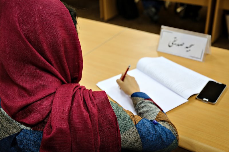 Students of the Kabul University’s gender programme listen to a lecture. Photo: UNDP Afghanistan / Omer