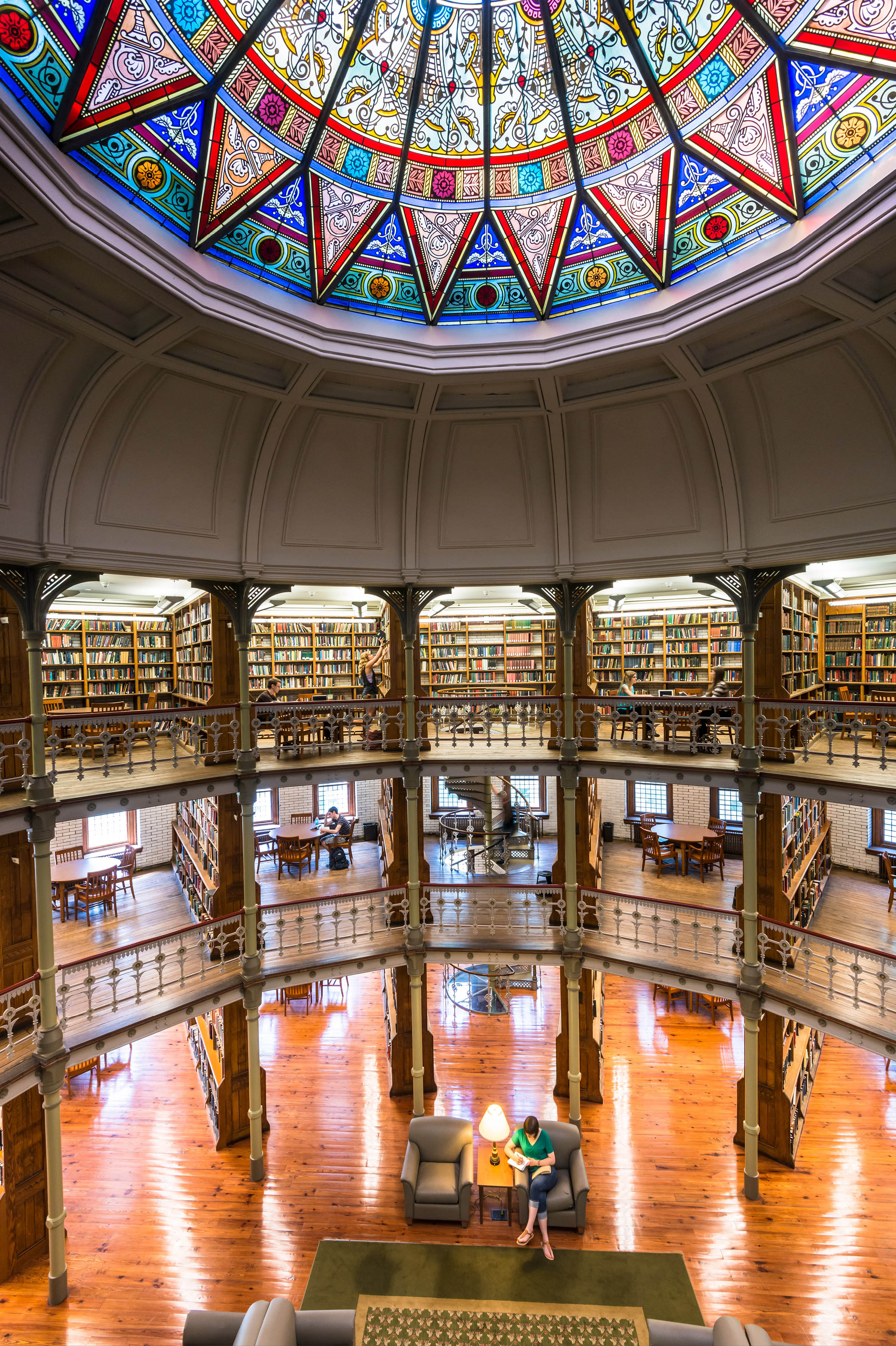 Linderman Library is known for its iconic stained glass rotunda and ...