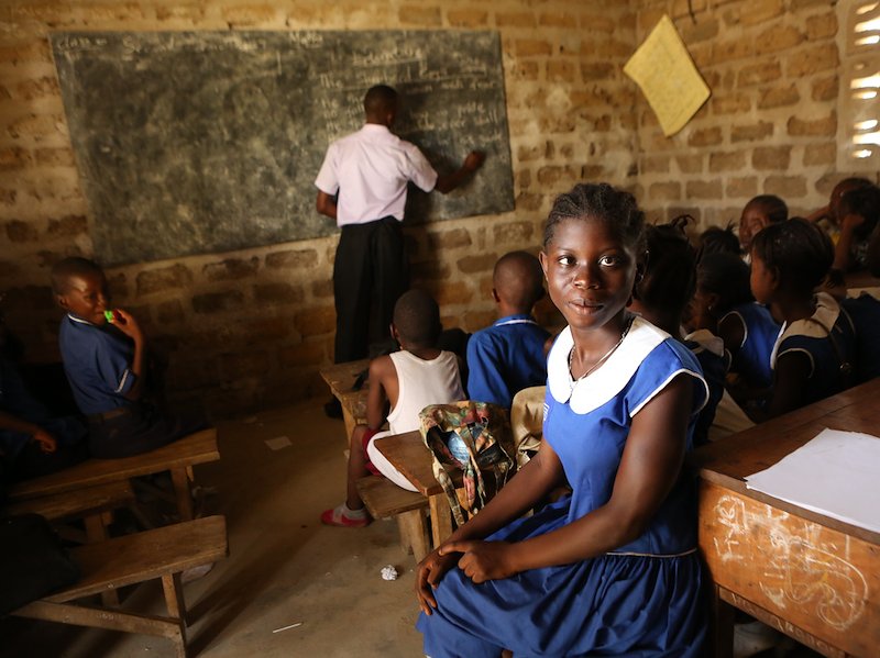 Jenneh in her classroom at school, 2013