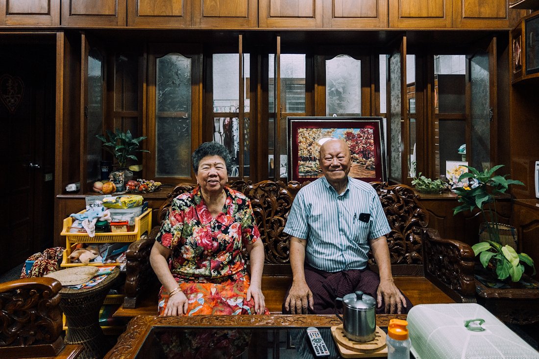 a potrait of  u chit sien and his childhood friend.