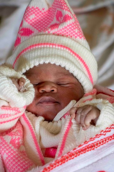 Marie’s newborn daughter at the Kotoni health centre.