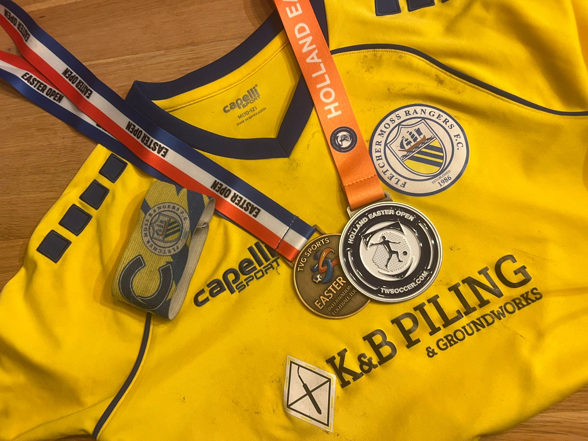 Fletcher Moss Rangers yellow soccer jersey with Holland Easter Open ...