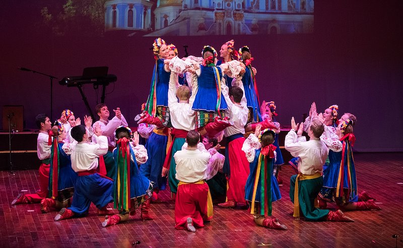 The BYU International Folk Dance Ensemble performs a concert at the Vietnam Dance Academy. Photo by Jaren Wilkey/BYU