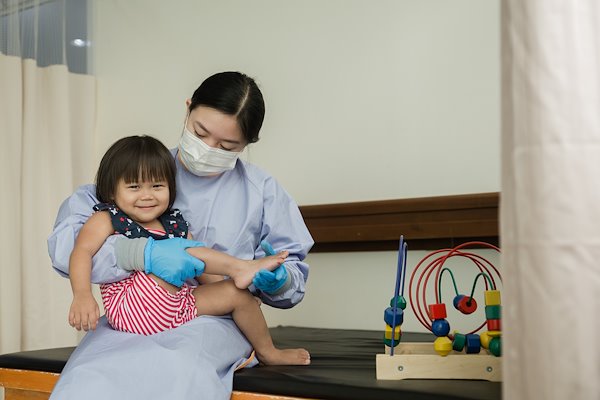 Physical therapy time is also playtime for our patients.