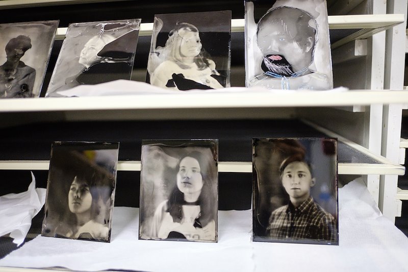 Students experiment with tintype photography, a  160 year-old process gaining popularity today for its unique look.