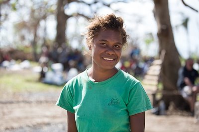 Anna was in her house when Cyclone Pam hit. She ran for cover as iron sheets were ripped from the roof.