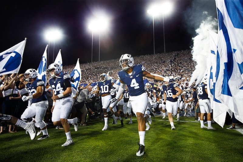 BYU Football Team enters the stadium to face UCLA - Photo by Meagan Larsen/BYU