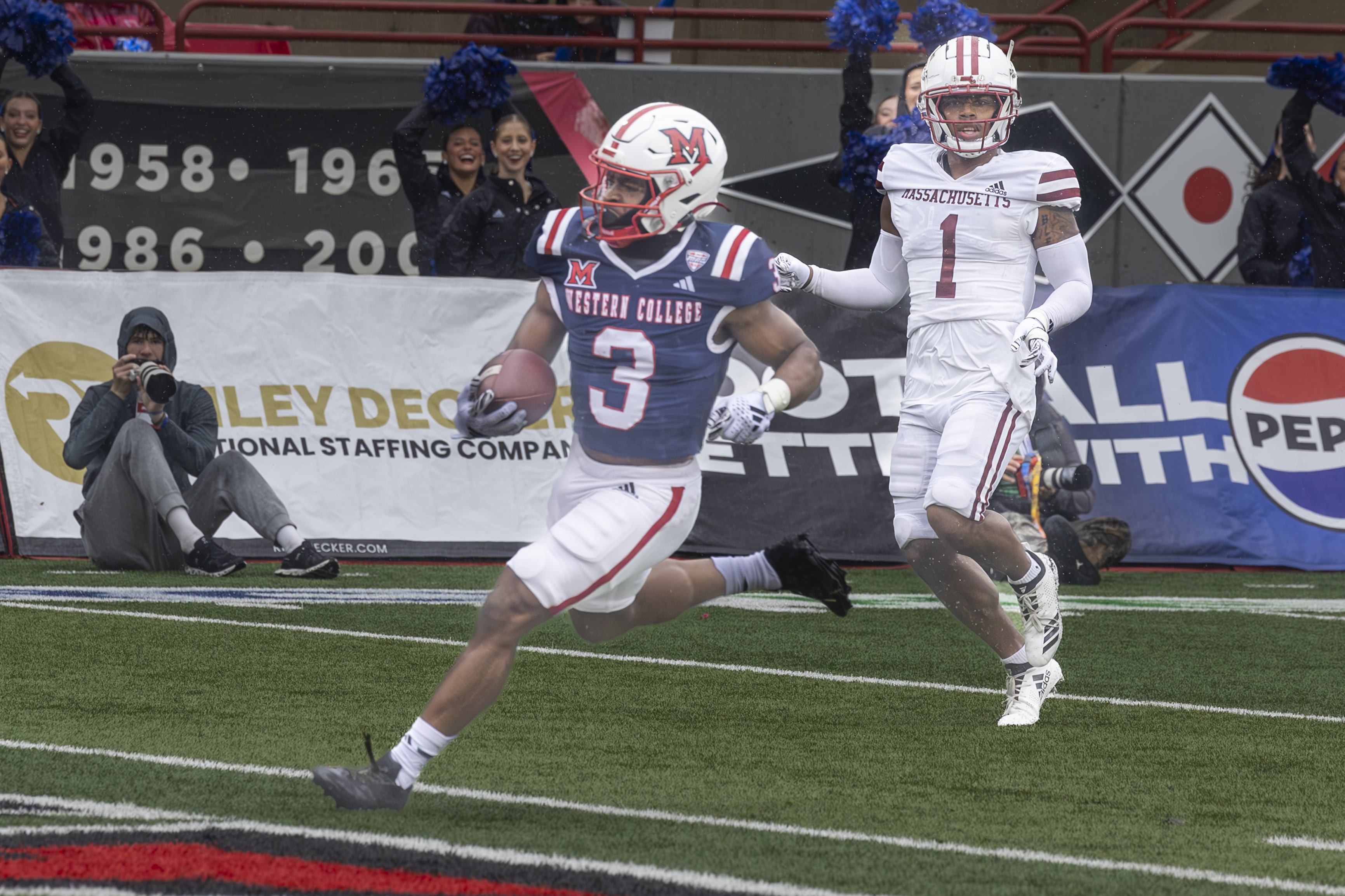 Miami's Keyon Mozee scores a touchdown during the Sept. 28 Homecoming ...