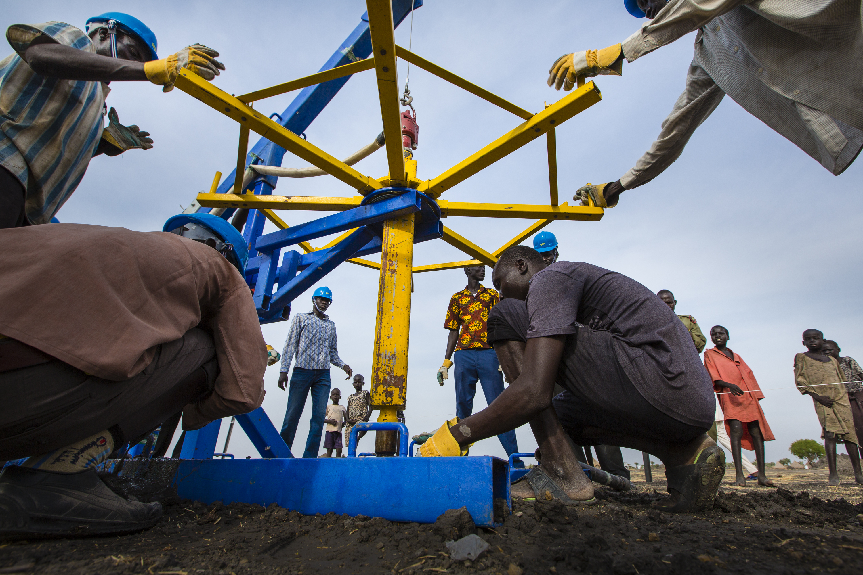 Hand-drilling rigs provide communities in Mayendit, South Sudan, a way ...