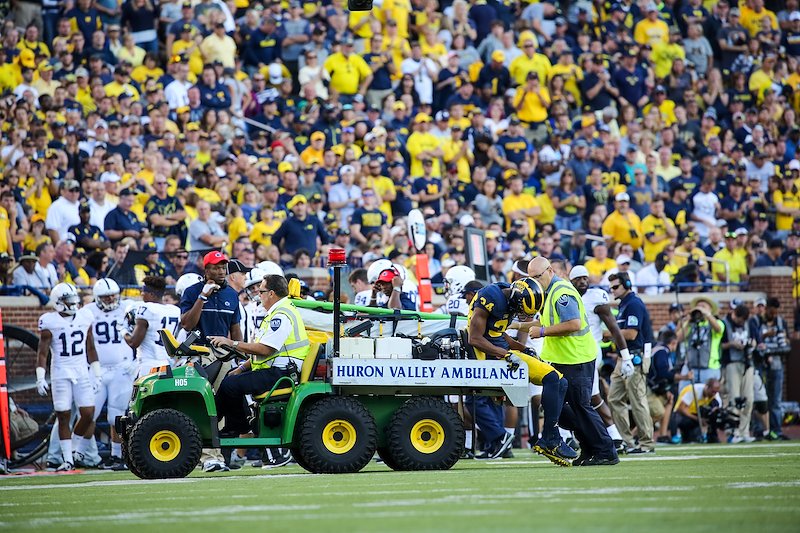 The most difficult moment early in the season, Jeremy Clark is carted off the field with a season-ending injury.