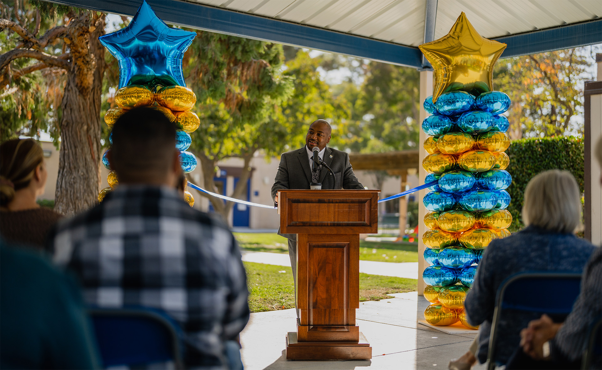 Assistant Vice President for Student Affairs EJ Callahan speaks during ...