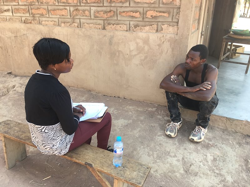 SEI researcher Cassilde Muhoza interviews a villager