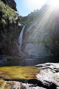 Hiking to a hidden waterfall in the Sierras Grande.