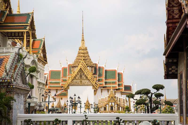 Looking across the Grand Palace at Wat Phra Kaew.