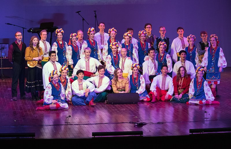 The BYU Folk Dance Ensemble performs a concert at the Vietnam Dance Academy. Photo by Jaren Wilkey/BYU