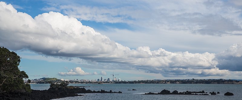 Panoramic view of Auckland from Rangitoto.