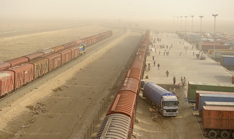 New railway terminal in  Mazar-i-Sharif. The railway has transformed the economy of northern Afghanistan.