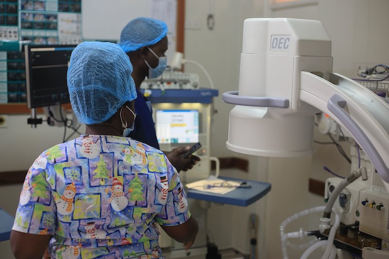 Our BioMed team installed the new operating room equipment sent from the United States.