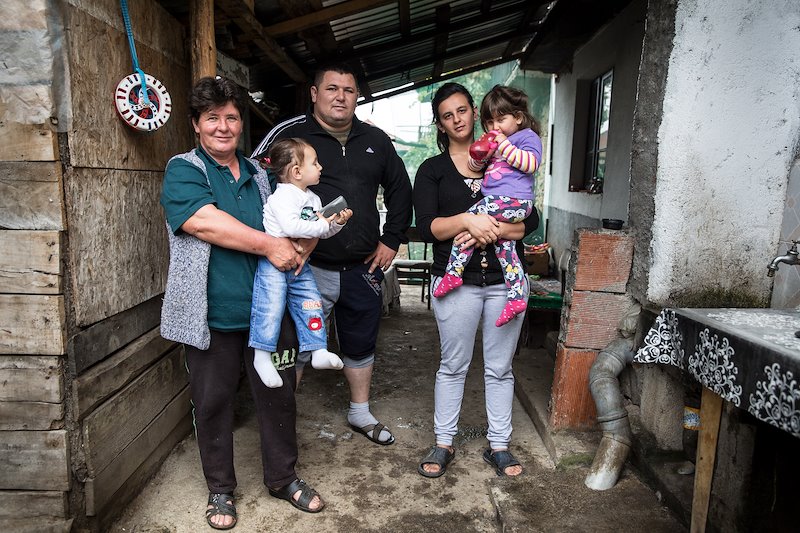 Vasca Spasevski helps care for her two granddaughters. Four generations of her famiy share a home.