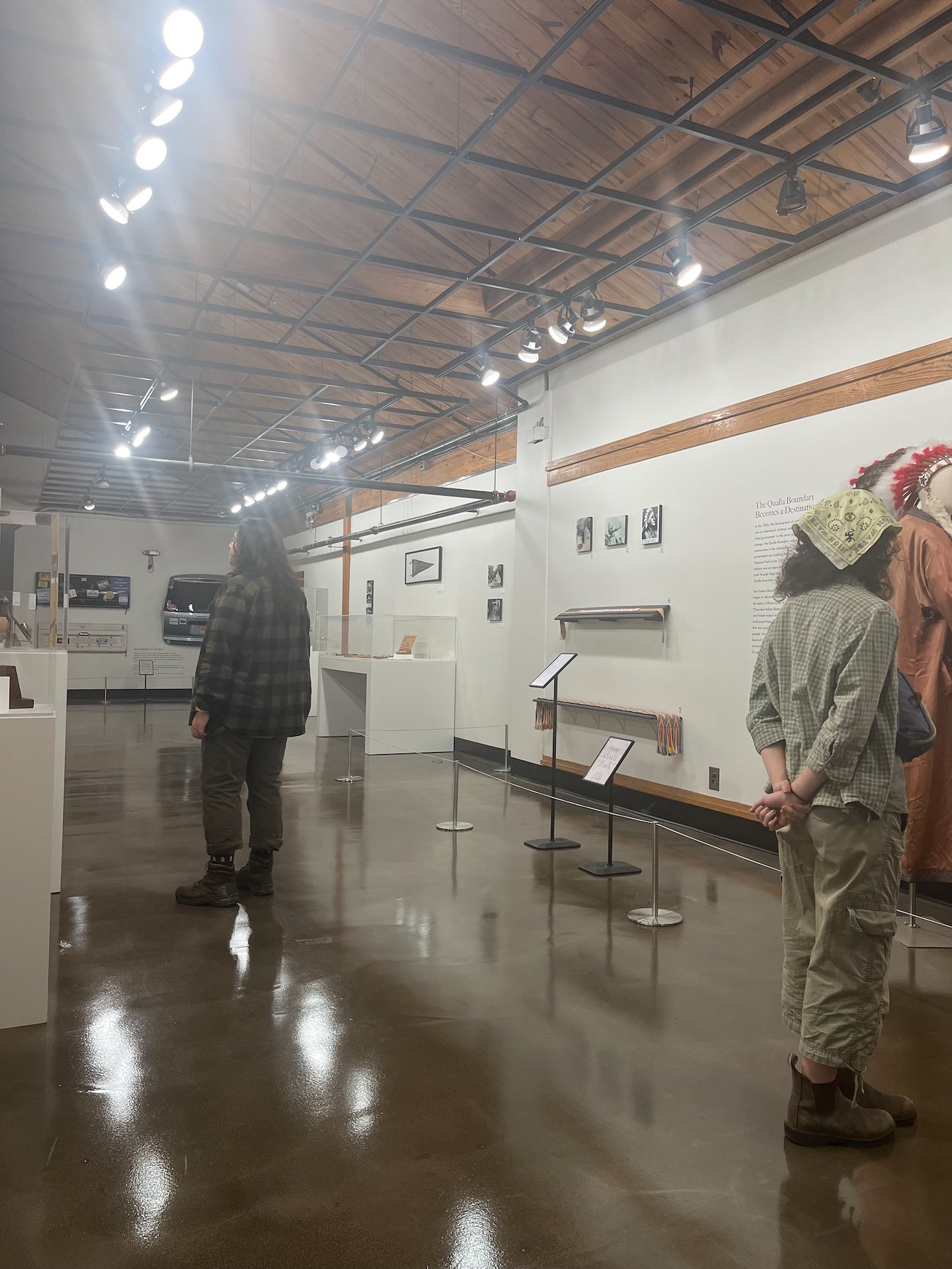 The McCullough fellows spend time in the Museum of the Cherokee People.