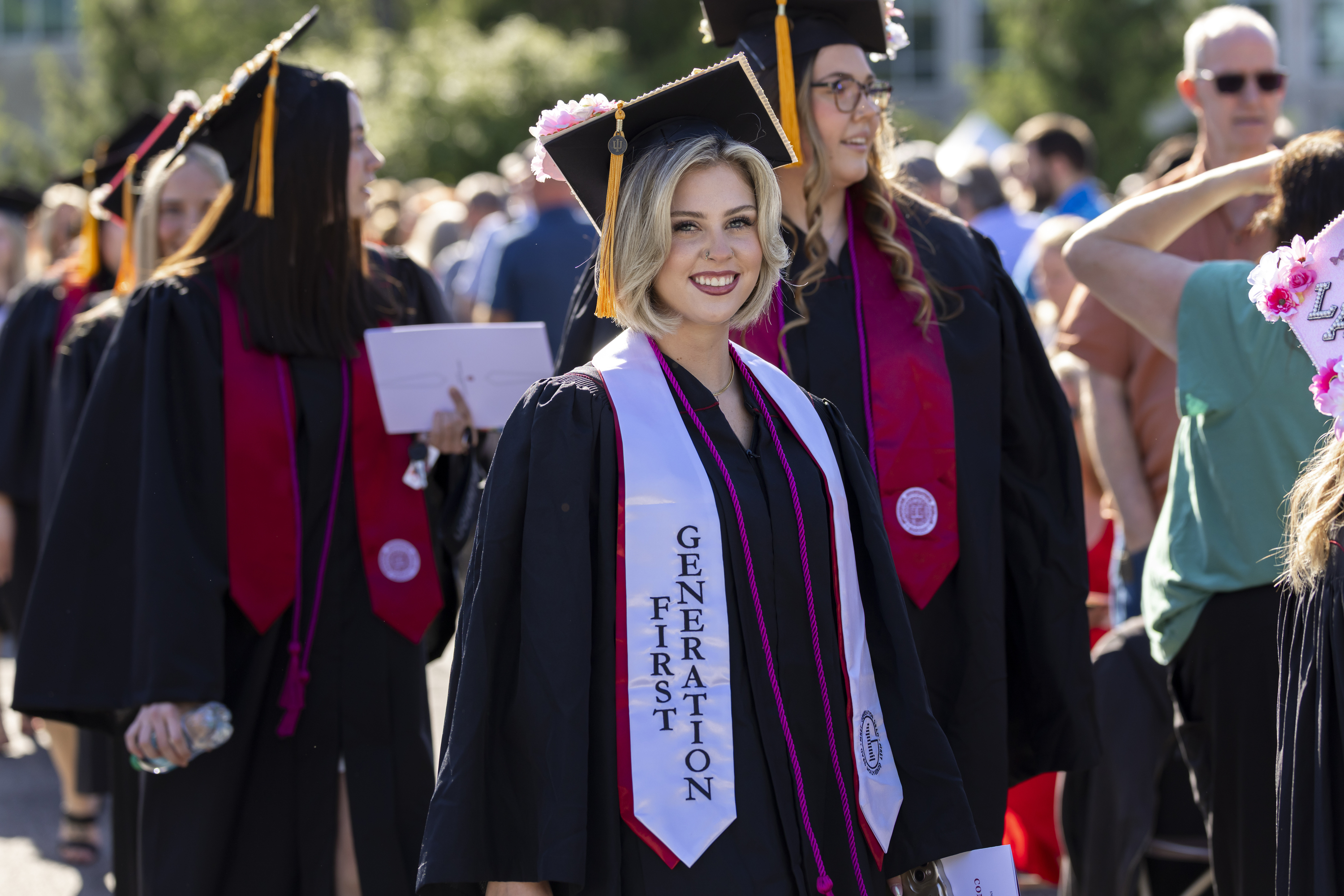 Graduates walk in the processional during the IU Kokomo Commencement on ...