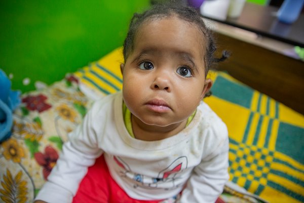 Don't let the big eyes fool you, this little one is a trouble maker in the ward!