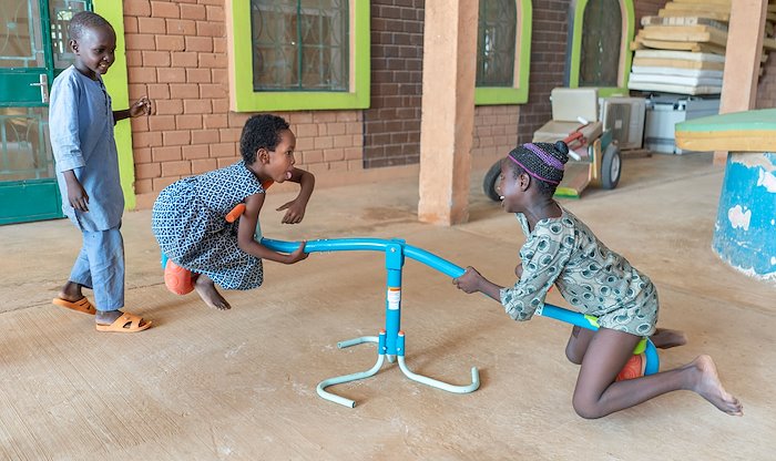 Awa  (left) is just swinging around and around with her best friend.