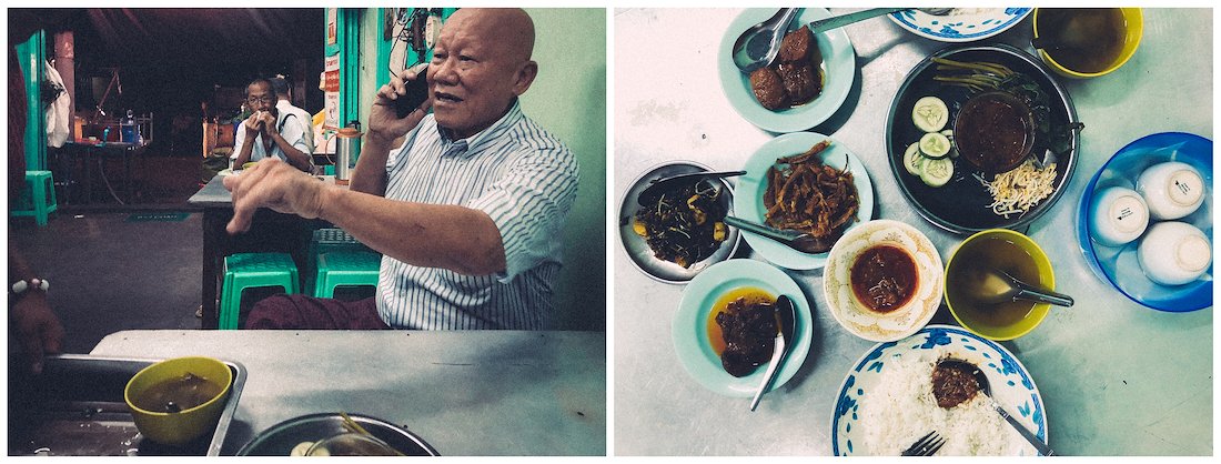 l:  u chit sien asking his friends about adding me to his clan dinner invite for the next evening. r: deliciousness in an image