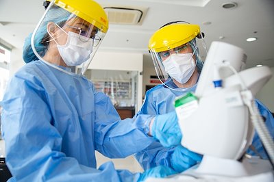 Nurses continue to serve our patients well and are wearing full personal protective gear to keep themselves and our patients safe.