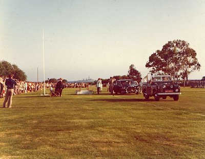 Queens Silver Jubilee parade Cyprus - 1977 (HMS Mohawk in distance)
