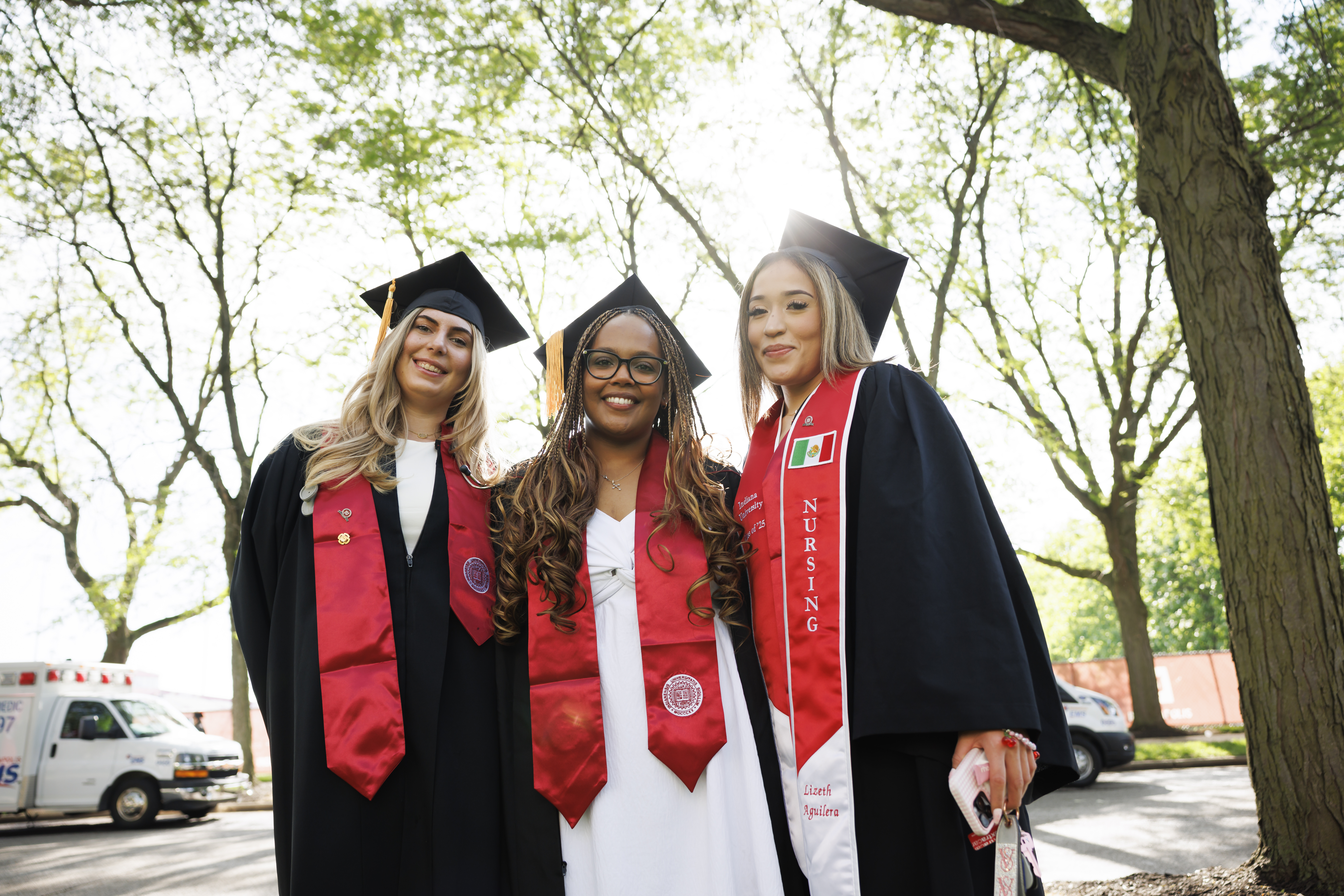 Graduates pose for a group photo before the IU Indianapolis ...