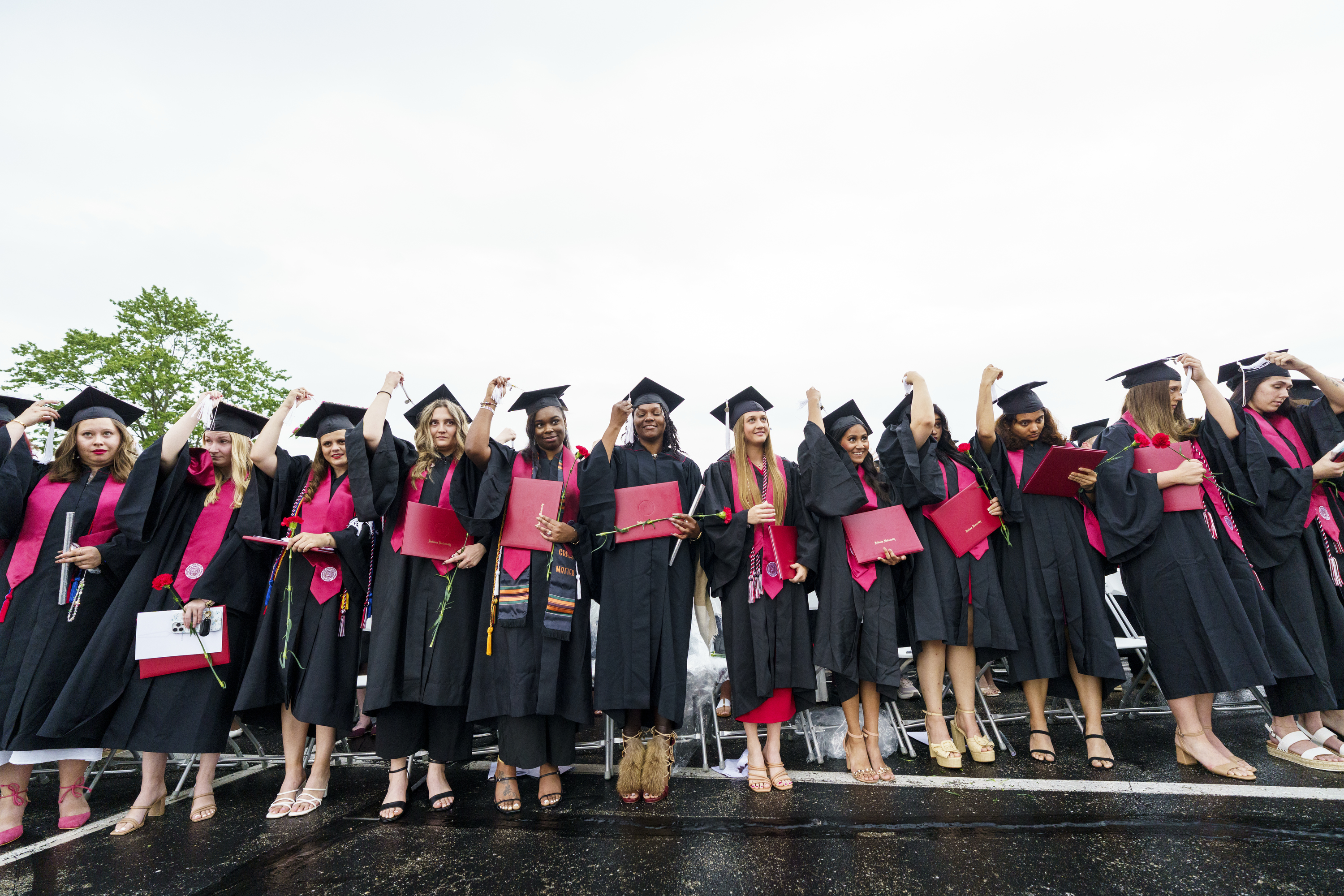 Degree candidates move their tassels during the IU East Commencement in ...