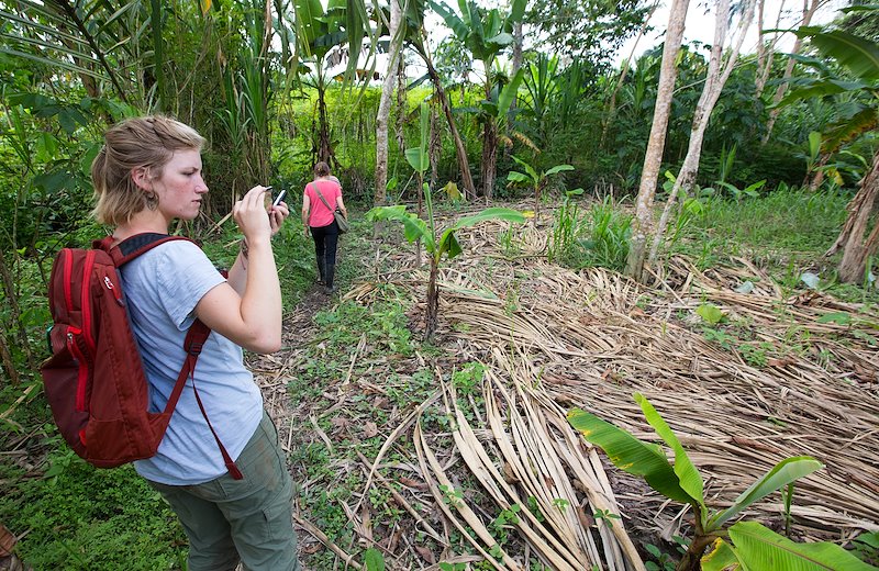 BYU Anthropology Student Brynna Nelson takes photos during a visit to a local Chagra.