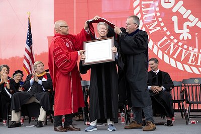 Tom Smith '50 received an honorary degree during the May 18 commencement ceremony.