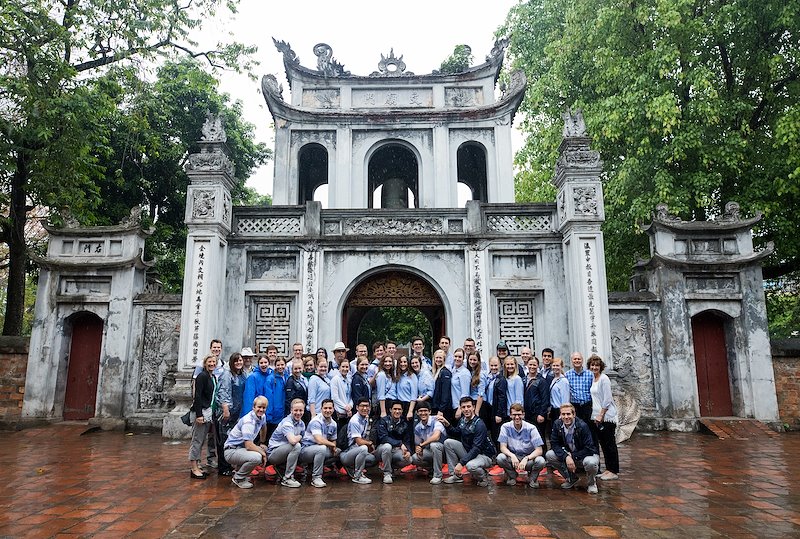 Students tour the Temple of  Literature in Hanoi. Photo by Jaren Wilkey/BYU
