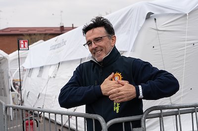 Massimo's gratitude was evident as he was discharged.